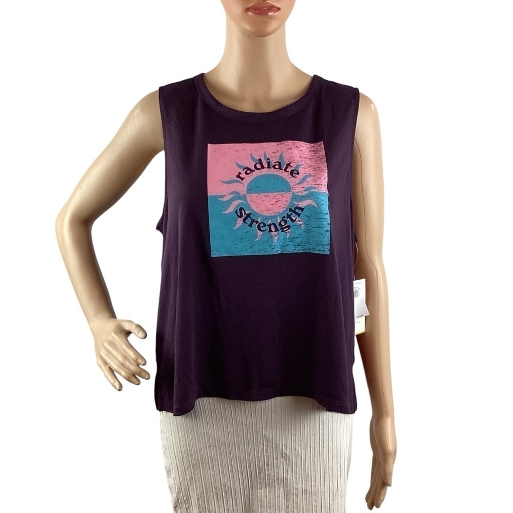 Old Navy Active Go-Dry Tank Top Size L Purple Radiate Strength